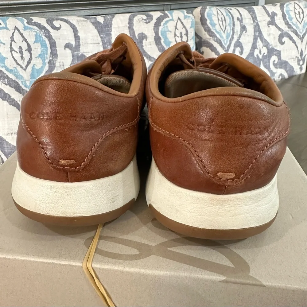 Cole Haan GrandPro Tennis Sneakers Men’s 12 Woodbury Handstain Brown Leather